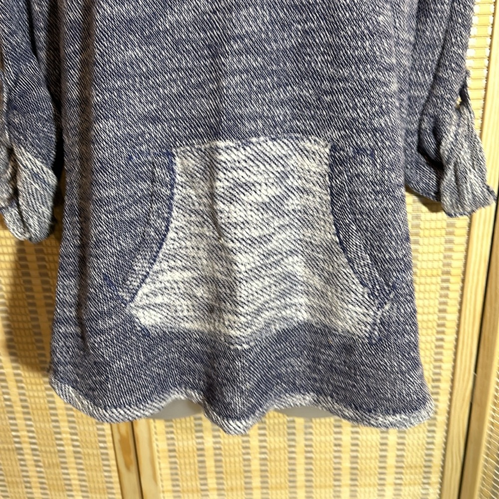 Kensie Performance Drawstring Cowlneck Half Sleeve Sweater Kangaroo Pocket Small - Picture 8 of 16